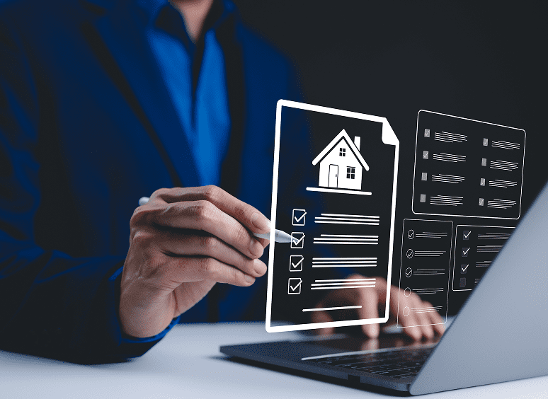 Digital real estate checklist concept